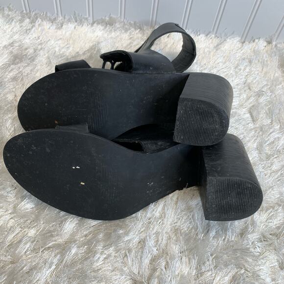 Steve Madden Nannoo Black Lace up Heel Sandals Sz 9 - Picture 5 of 9